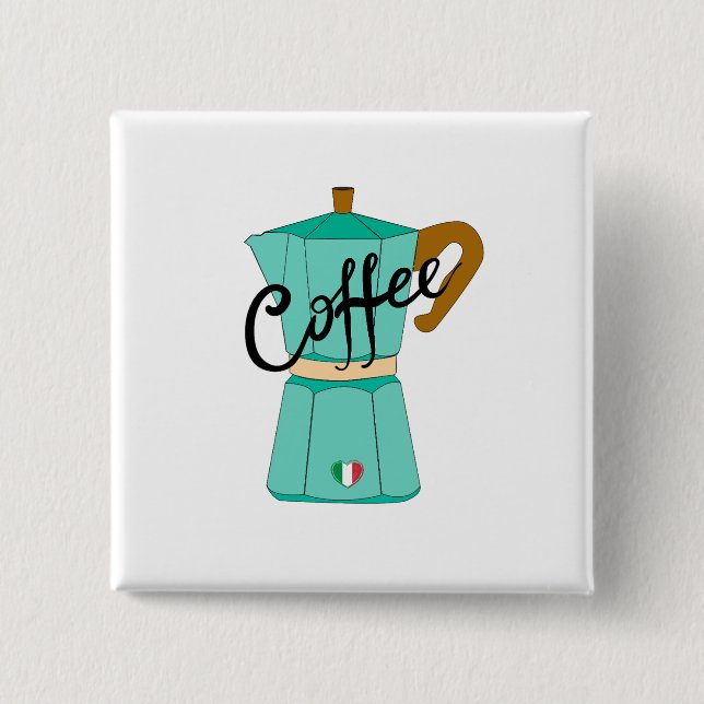 En italiensk kaffemoka knapp (Framsida)