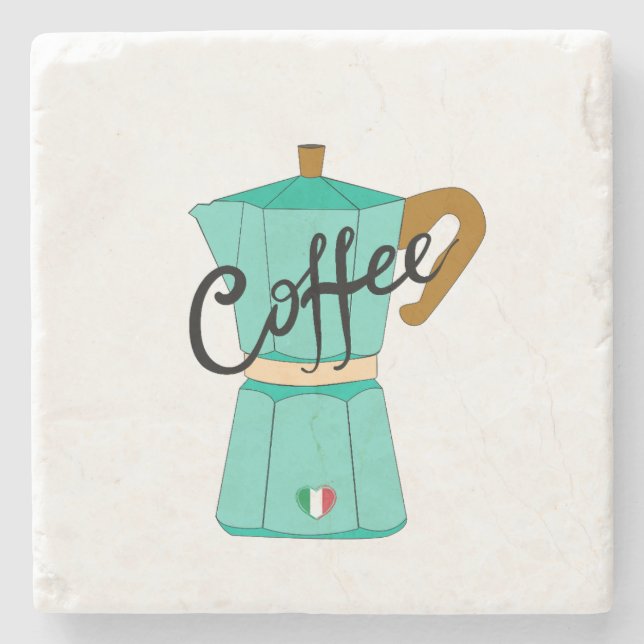 En italiensk kaffemoka stenunderlägg (Framsidan)
