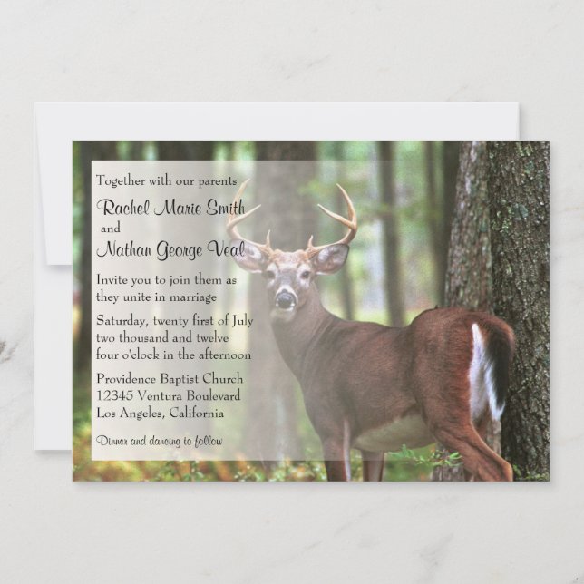 En jägare bröllopinbjudan inbjudningar (Framsida)