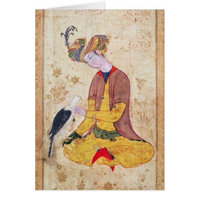 En jägare som slår hans falk hälsningskort (Framsidan)