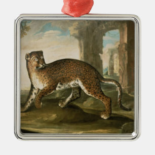 En jaguar julgransprydnad metall