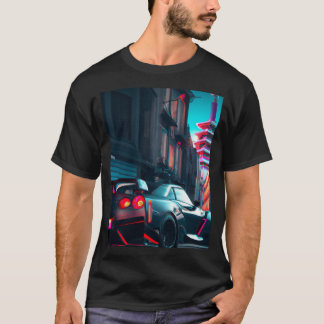 En japansk bil - på en neonväg - en japansk stad t shirt