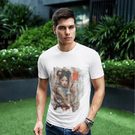 En japansk skönhet i Vintage Stil T Shirt