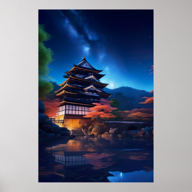 En japansk slott Amidst the Stars Poster (Framsidan)