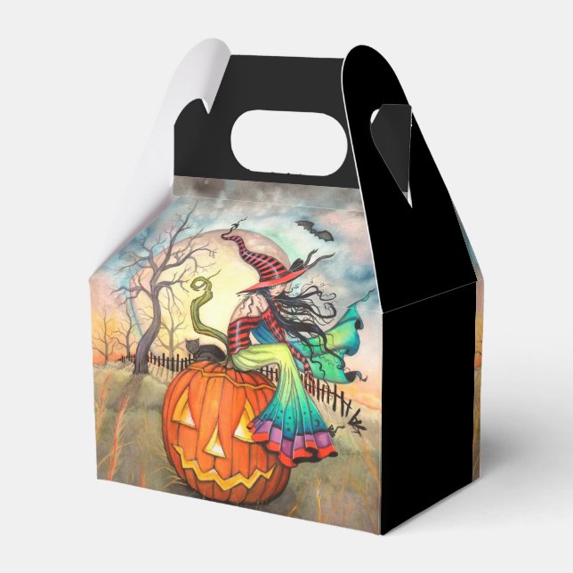 En jättepumpa häxa Halloween presentlåda (Baksidan Sidan)