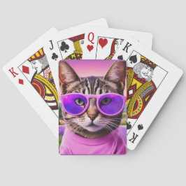 En jazzy-katt i lavender fält casinokort
