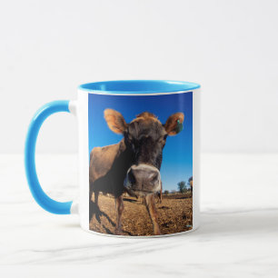 En Jerseyko som är nyfiken Mugg