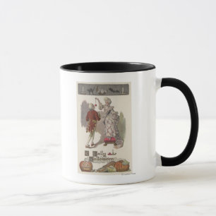 En Jolly HalloweenRestoration påklädd kopplar ihop Mugg