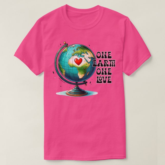 En jord en Kärlek T Shirt (Design framsida)