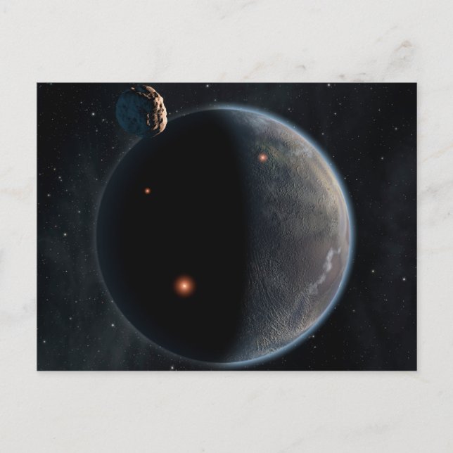 En jordliknande planetsRik i kol och torr. Vykort (Framsida)