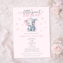 En jordnöt på väg Elefant Rosa Bebis Shower