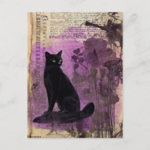 En Journal-sida med svart kattfärg, Vintage Vykort