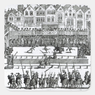 En Jousting plats Fyrkantigt Klistermärke