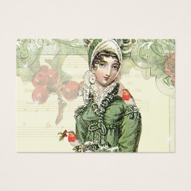En Joyous Noel Jane Austen Inspired Gift Märkre a Visitkort (Framsidan)
