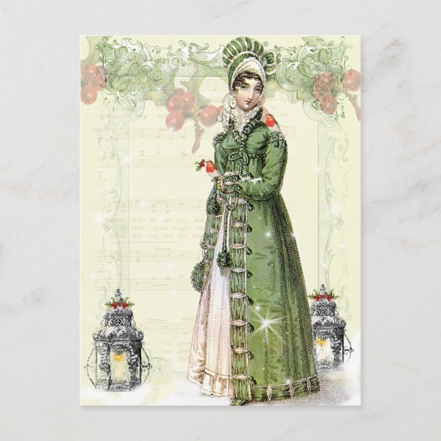 En Joyous Noel - Jane inspirerade Austen Helg Vykort (Framsida)