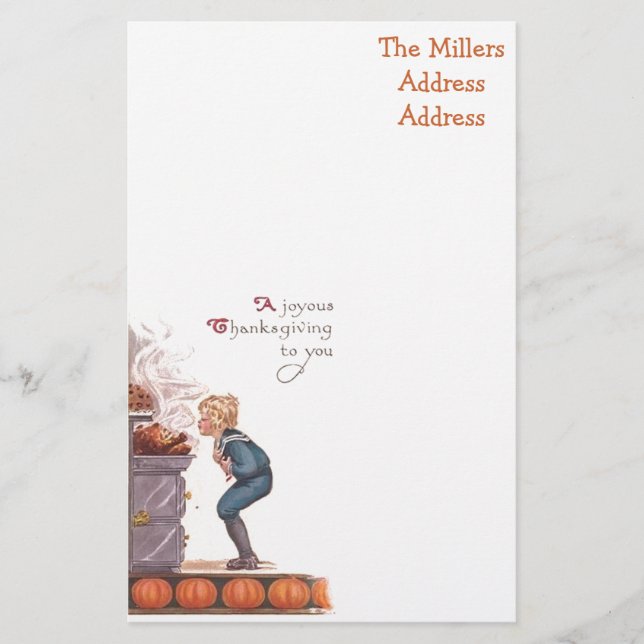 En Joyous thanksgivingvintagevykort Brevpapper (Framsida)