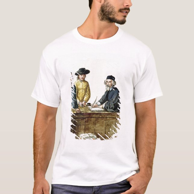 En judisk Shopkeeper med två beställare T-shirt (Framsida)