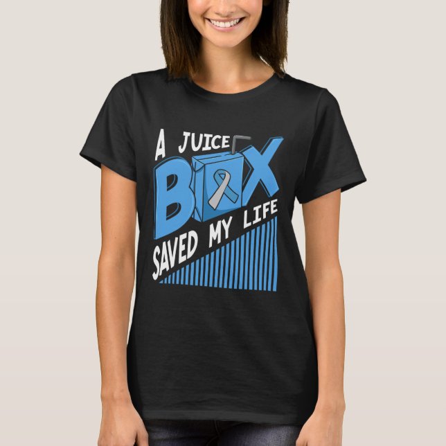 En juicebox räddade min livsdiabetes Dm Blue Aware T Shirt (Framsida)