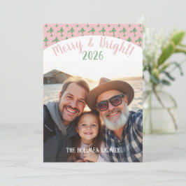 En Jul Familj Foto Cuie Rosa Julkort