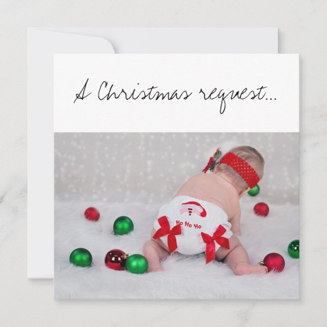 En jul gudföräldrar förslagsbaby med blöja kort (Framsida)