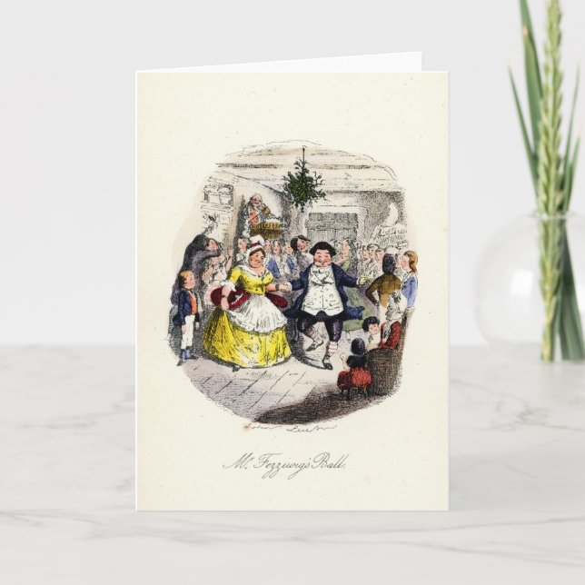 En jul Sång - Fezziwigs Boll Helgkort (Framsida)