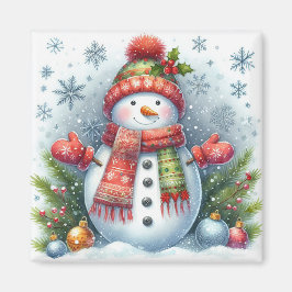 En jul Snögubbe på ett Kall och Snö Magnet