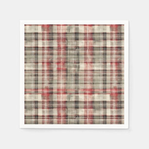 En jul tartan blommig design serie #2 pappersservett