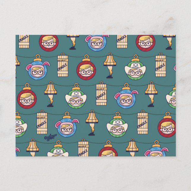 En julberättelse | Ralphie och julgransprydnader-m Vykort (Framsida)