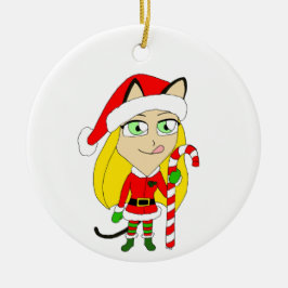 en julchibi catgirl Ceramic Ornament