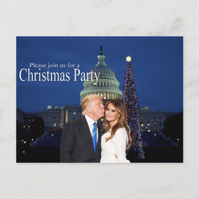 En julinbjudan från Donald och Melania Vykort (Framsida)