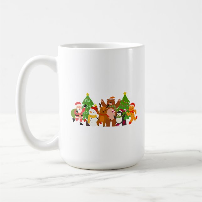 En julkaraktärsbesättning kaffemugg (Vänster)