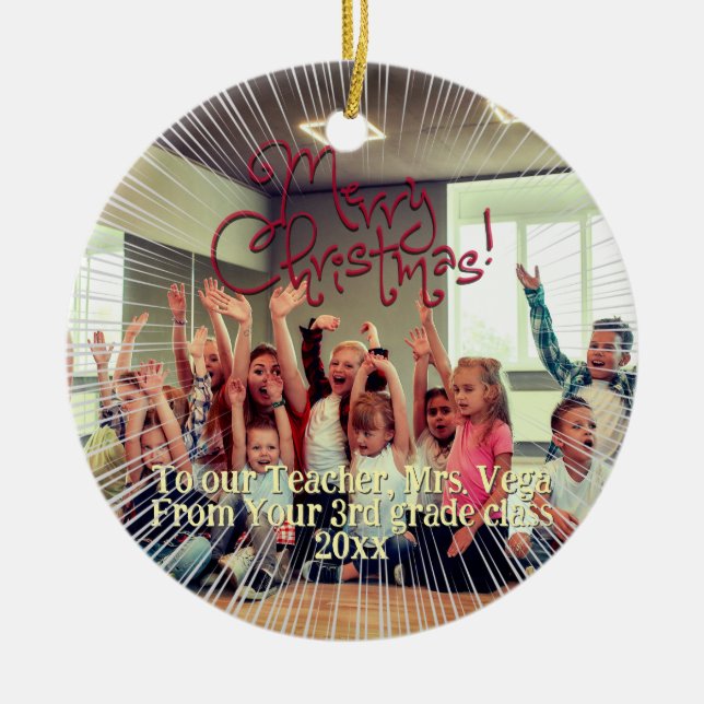 En julklapp för din favoritlärare julgransprydnad keramik (Framsidan)