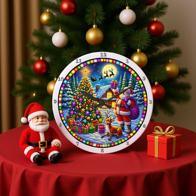 En julklapp med tomten stor klocka (Skapare uppladdad)