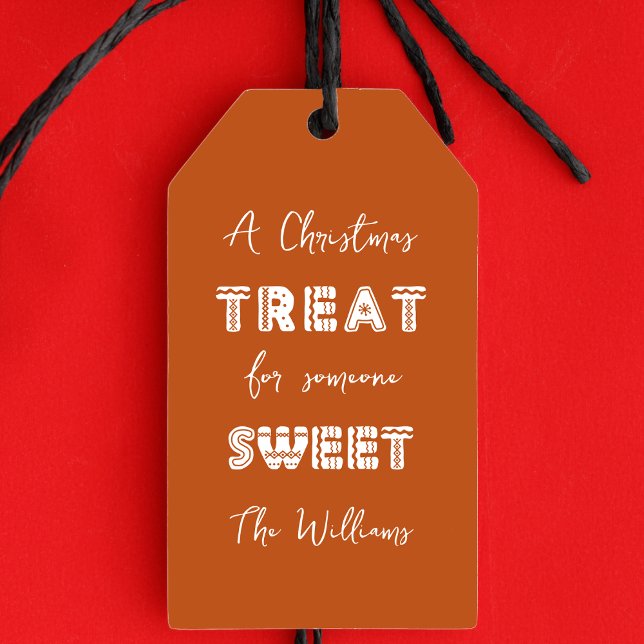 En julklapp till nån Sweet Brown Presentetikett (This gift tag is perfect for presents or baked goods! Get yours today!)