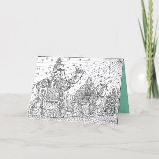 En julkort som ska färgas för dina friends. helgkort