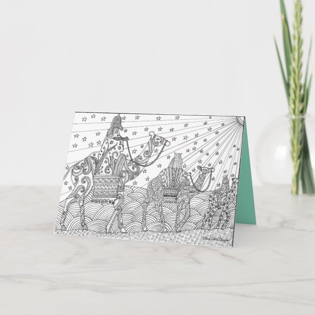 En julkort som ska färgas för dina friends. helgkort (Framsida)