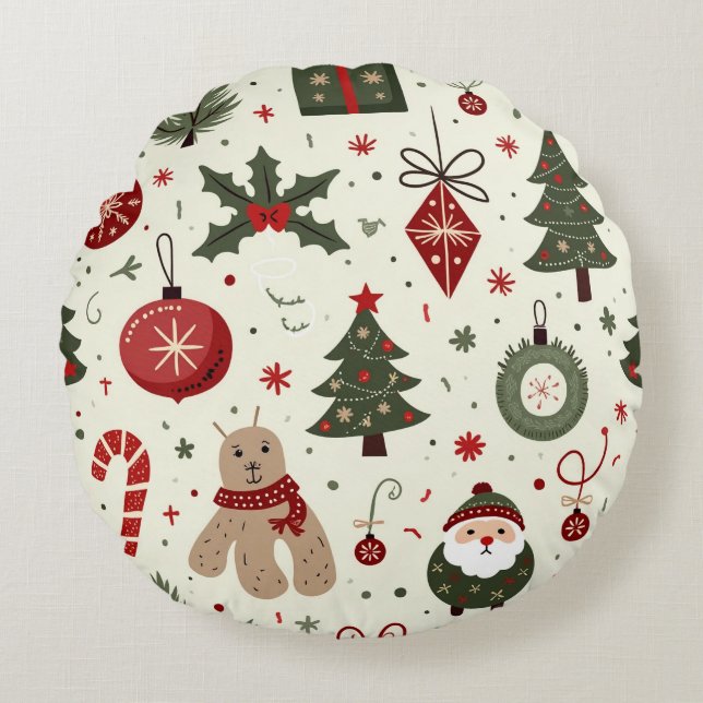 En julkudde rund kudde (Framsidan)