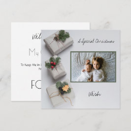 En julönskan Fadder Förslag Sibling Foto Kort