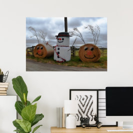 En julplakat på en bondgård poster