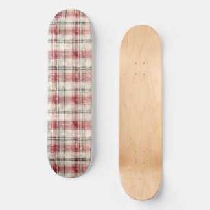 En julrutig blomsterdesignserie #15 mini skateboard bräda 18,5 cm