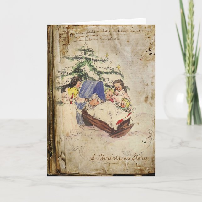 En julsaga helgkort (Framsida)