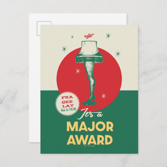 En julsaga | Leg Lamp Major Award Vykort (Fram/baksida)