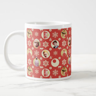 En julsaga Retro Snowflake Mönster Jumbo Mugg