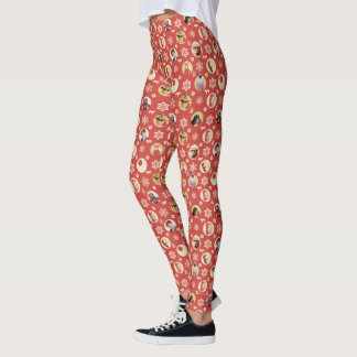 En julsaga Retro Snowflake Mönster Leggings