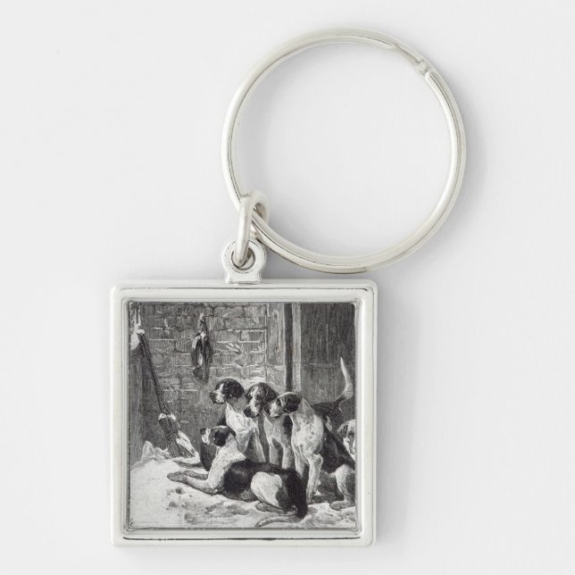 En julsång, från "fritidtimme", 1888 fyrkantig silverfärgad nyckelring (Framsidan)