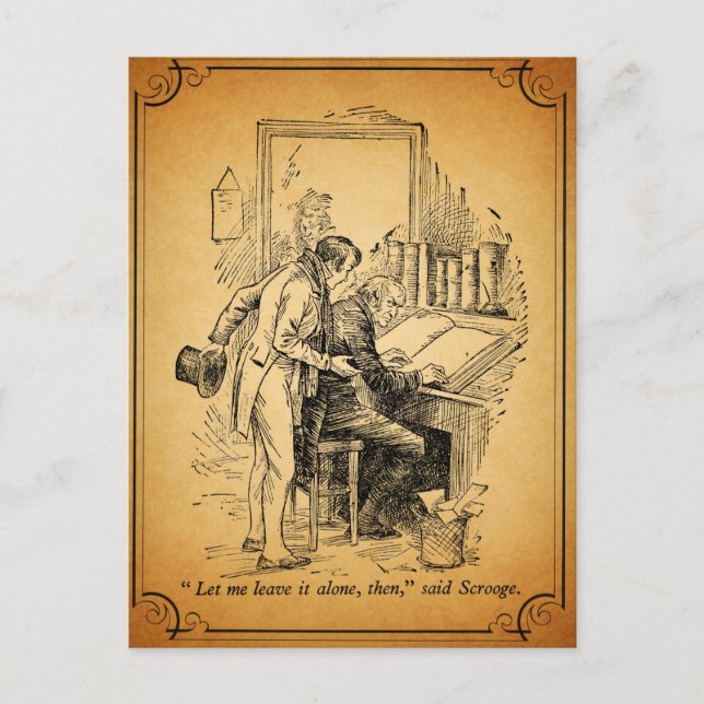 En julsång: Lämna den ensam Helg Vykort (Framsida)