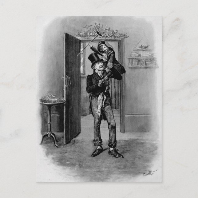 En julsång: Mycket små Tim Helg Vykort (Framsida)