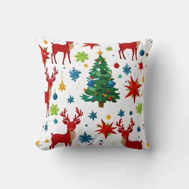 En jultomte Mönster Digital Art Kudde (Framsida)