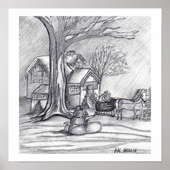 "En julvinterdag" Poster (Framsidan)