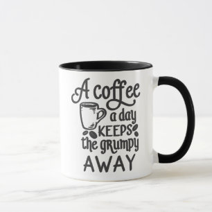 En kaffe per dag Behållor på grumpy Away Mugg